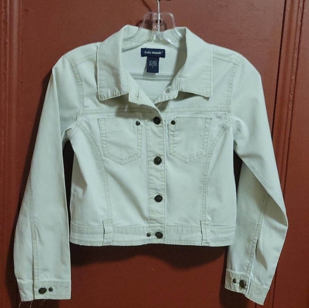 Sally Mack Junior's Cream  Cropped Jacket Size L - Picture 2 of 16